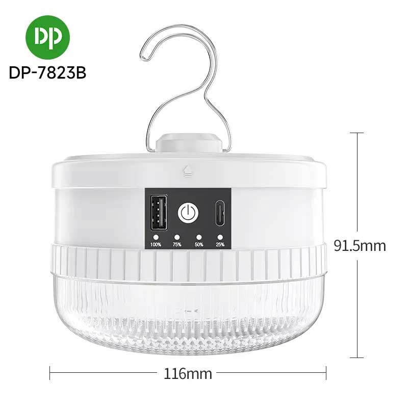 چراغ شارژی 80 وات + پاوربانک DP 7823 | باتری قابل تعویض و مناسب قطعی برق